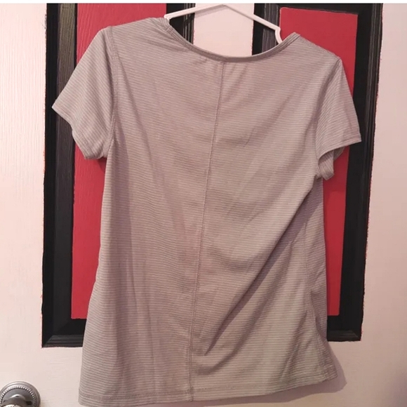 Gray and White Stripped Althletic Shirt - Picture 2 of 4